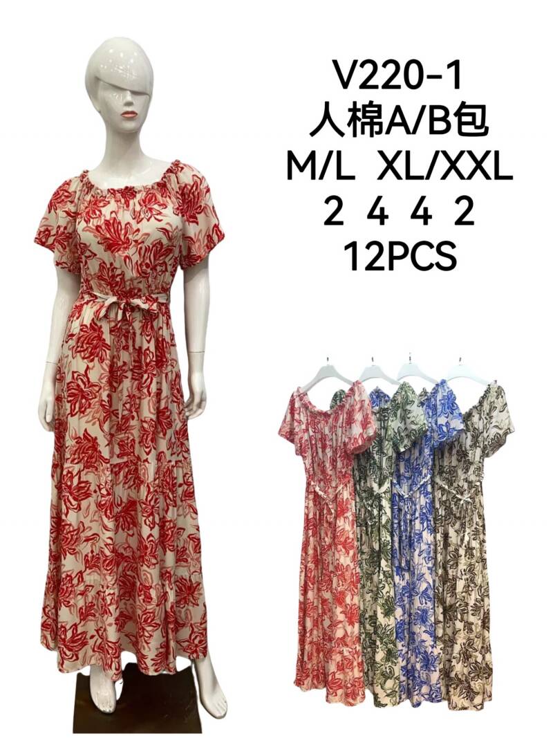 Sukienki damskie Roz M/L-XL-2XL, Mix kolor Paczka 12 szt